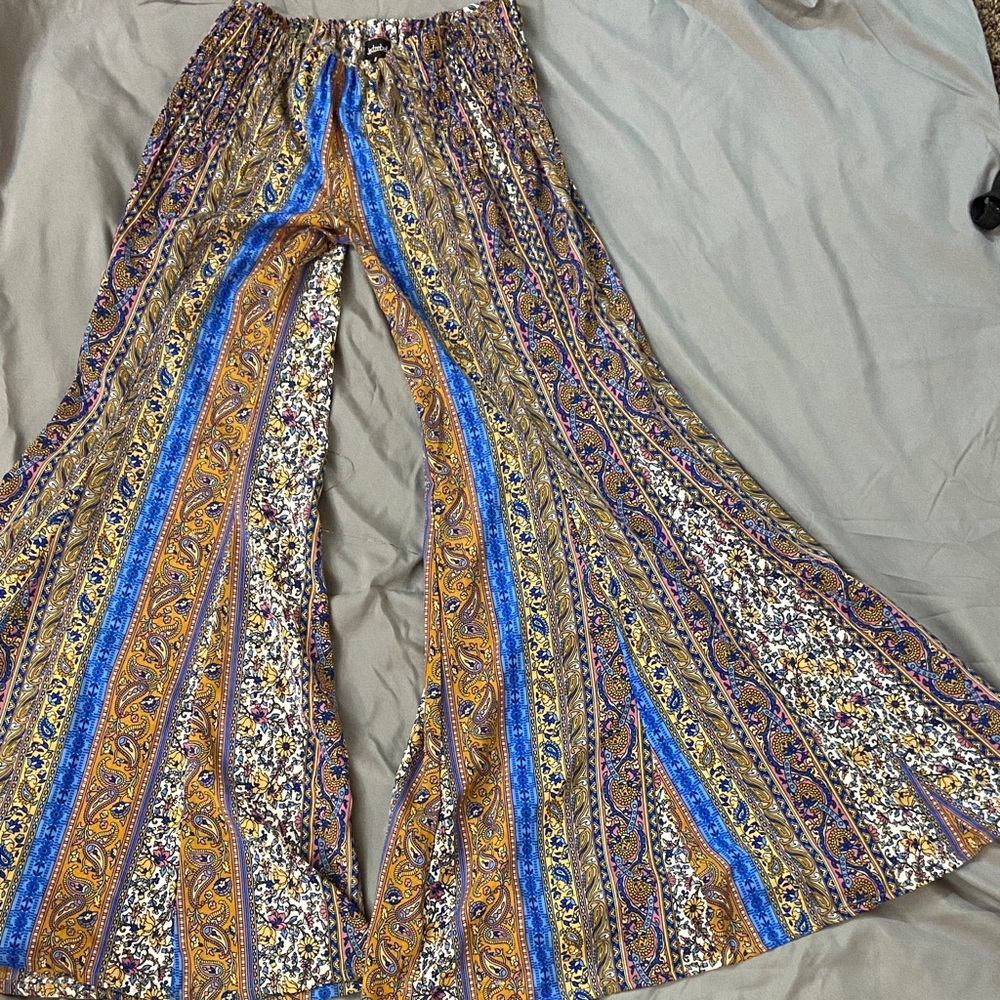 Bohemian Multicolor Wide-Leg Pants